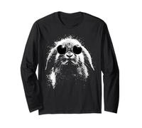 Cool Holland Lop Rabbit with Round Shades Grunge Style Long Sleeve T-Shirt