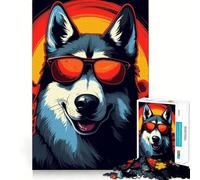 Cool Husky 1000 Pieces Jigsaw Puzzles for Teenagers Recall Boost, Clean Cut, Real Challenge, Table Accent (38x26cm)