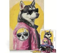 Cool Husky in Sunglasses 1000 Piece Jigsaw Puzzles- Brain Exercise, Precise Cut, Real Challenge, Wall Display (38x26cm)