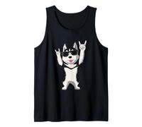 Cool Husky Rock On Funny Dog Lover Animal Graphic Siberian Tank Top