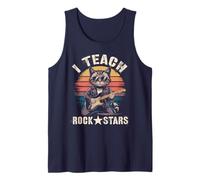 Cool I Teach ROCKSTARS Cat Mama Teacher Band Crew Choir Tank Top
