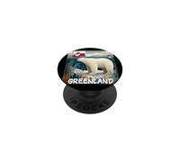 Cool Ice Bear Graphic in Greenland with Flag Costume PopSockets Adhesive PopGrip
