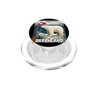 Cool Ice Bear Graphic in Greenland with Flag Costume PopSockets PopGrip for MagSafe