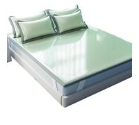 Cool Ice Silk Bamboo Mattress Cover Breathable & Easy Care Perfect for Bedrooms Green 1.8m x 2m - Stay Fresh & Comfortable All Night