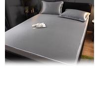 Cool Ice Silk Mattress Bamboo Breathable Bed Pad Easy to Use Perfect for Bedrooms Grey Color 1.5 * 2m Comfortable Sleeping Experience Ideal for Hot Weather.