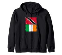 Cool Ireland Trinidad and Tobago Flag for Irish Trini Pride Zip Hoodie