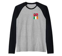 Cool Ireland Trinidad and Tobago Flag for Trini Irish Pride Raglan Baseball Tee