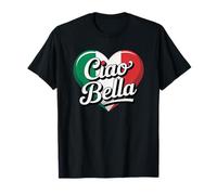 Cool Italian Hello Saying Ciao Bella With Italian Flag Italy T-Shirt