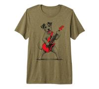 Cool Jack Russell Terrier Guitar Player Rock Music Dog Lover Premium T-Shirt