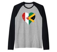 Cool Jamaica Canada Flag for Proud Jamaican Canadian Pride Raglan Baseball Tee