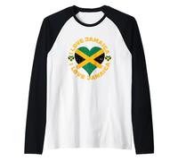 Cool Jamaica Flag for Jamaican Pride or Proud Cricket Fans Raglan Baseball Tee