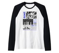 Cool Japanese Anime Vibes: Urban Manga Art Style and Fashion Raglan Baseball Tee
