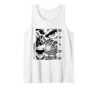 Cool Japanese Anime Vibes: Urban Manga Art Style and Fashion Tank Top