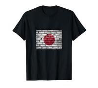 Cool Japanese Flag Land of the Rising Sun on Brick Design Value Graphic T-Shirt