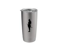 Cool Japanese Samurai Warrior Black Silhouette Stainless Steel Insulated Tumbler