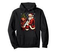 Cool Jazzy Santa Piano Christmas Pullover Hoodie