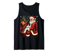 Cool Jazzy Santa Piano Christmas Tank Top
