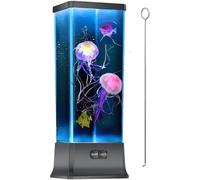 Cool Jellyfish Tank Aquarium Lamp Night Mood Light for Birthday Holiday Christmas Gifts for Boys Girls Men Wome Home Office Decoration Relaxion