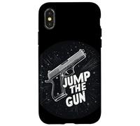 Cool Jump the Gun Idiom Statement Costume Case for iPhone X/XS