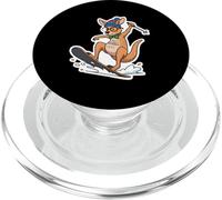 Cool Kangaroo Snowboarding Funny Ski Winter Scene PopSockets PopGrip for MagSafe