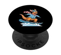 Cool Kangaroo Snowboarding Winter Holiday Vibes PopSockets Adhesive PopGrip
