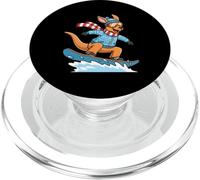 Cool Kangaroo Snowboarding Winter Holiday Vibes PopSockets PopGrip for MagSafe
