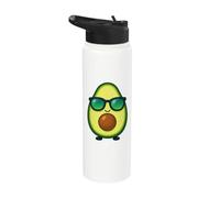 Cool Kawaii Avocado with Sunglasses Summer Design Stainless Steel Insulated Water Bottle