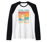Cool Kids Climb Walls ExtremeSport Rock Climbing Bouldering Raglan Baseball Tee