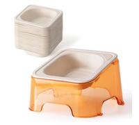 Cool Kids Disposable Cat Bowls with Slanted Elevated Stand, Eco-Friendly Plant Fiber Pet Food Water Dish Set, No Wash Raised Dog Bowls for Small Dogs Indoor Cats