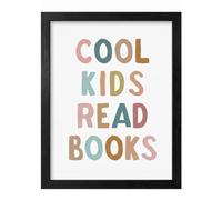 Cool Kids Read Books Poster, Reading Nook Decor for Kids, Reading Motivation & Literacy Wall Art, Classroom Reading Corner Decor for Teachers, Library & Homeschool Room Print, Unframed 8x10 (8x10