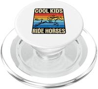 Cool Kids Ride Horses Retro Equestrian Style PopSockets PopGrip for MagSafe