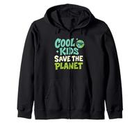 Cool Kids Save the Planet Earth Day Environmental Zip Hoodie