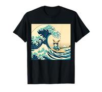 Cool Kimono Surfing Bunny Rabbit - Japanese Great Big Wave T-Shirt