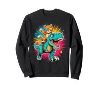Cool Kitty Dinosaur Ride Kids Dino Sweatshirt