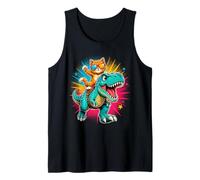 Cool Kitty Dinosaur Ride Kids Dino Tank Top