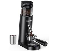 COOL KNIGHT Rechargeable Conical Burr Coffee Grinder, 60 Grind Settings & 5-98 Level Timer, Espresso Grinder with Bellows Hopper and Portafilter Holder, Easy to Clean