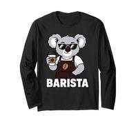 Cool Koala Barista Coffee Career Graphic Long Sleeve T-Shirt