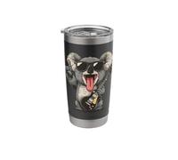 Cool Koala Playing Guitar Retro Style Rock Music Design Stainless Steel Insulated Tumbler