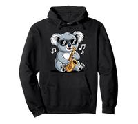 Cool Koala Playing Jazz for Music Lovers at Summer Festivals Pullover Hoodie
