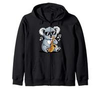 Cool Koala Playing Jazz for Music Lovers at Summer Festivals Zip Hoodie