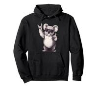 Cool Koala Rock Hand Sign Sunglasses Animal Graphic And Pullover Hoodie