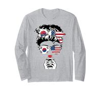 Cool Korean American Coffee Mom Girl Aunt Mama Needs Coffee Long Sleeve T-Shirt