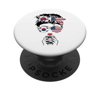 Cool Korean American Coffee Mom Girl Aunt Mama Needs Coffee PopSockets Adhesive PopGrip