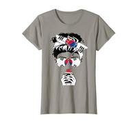 Cool Korean Coffee Mama Mom Girl Aunt Sis Korea Flag Graphic T-Shirt