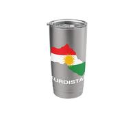 Cool Kurdistan Map with Kurdistan Flag Illustration Graphic Stainless Steel Insulated Tumbler