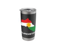 Cool Kurdistan Map with Kurdistan Flag Illustration Graphic Stainless Steel Insulated Tumbler