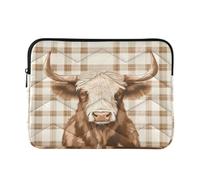 Cool Laptop Case 13Inch+ Scotland Cow Pastel Brown | 13Inch+ Computer Bag for adults fundas para M