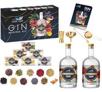 Cool Leaf Gold Gin Making Kit - Perfect Gin Gift Set for Men & Women | 11 Botanicals to Make Your Own Craft Gin | Chocolate Orange, Raspberry & Hibiscus, Mango, Lavender & More