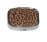 Cool Leopard,Meta Pill Box 2 Compartment Medicine Case,Portable Organizer,Rectangle Meta Portable Organizer Pill Box 1902 Compartment Medicine Case