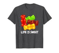 Cool Life is Sweet for Gummy Bear Lovers Men Women T-Shirt, Men, Dark Heather Grey, Medium